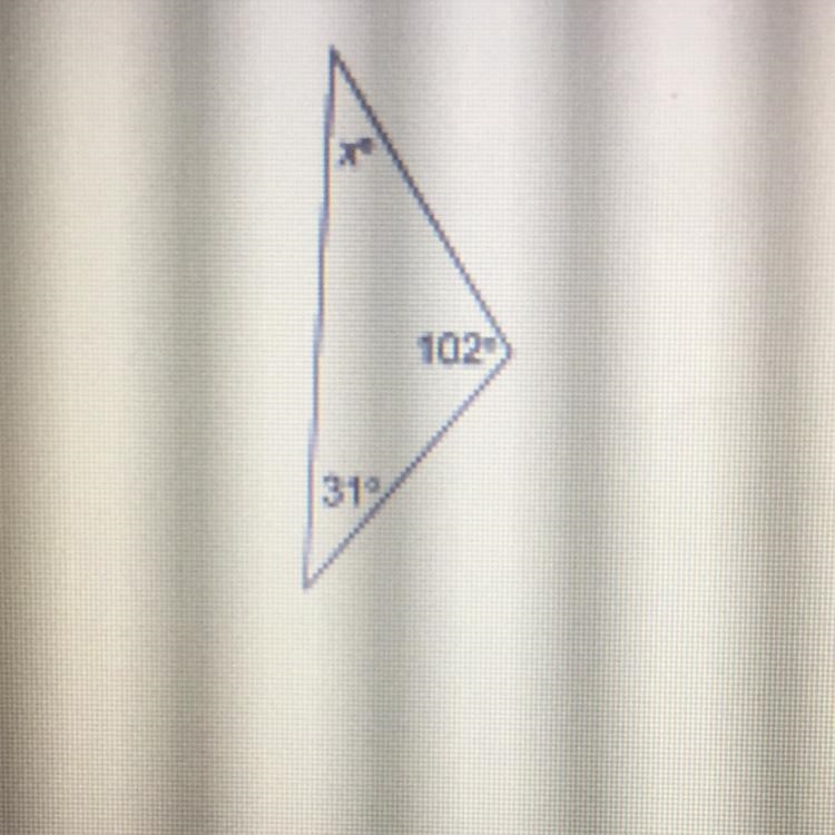 What is the measure of angle X? Enter your answer in the box-example-1