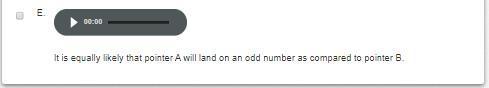 Miguel is comparing the probabilities of two spinners. Which of the following statements-example-2