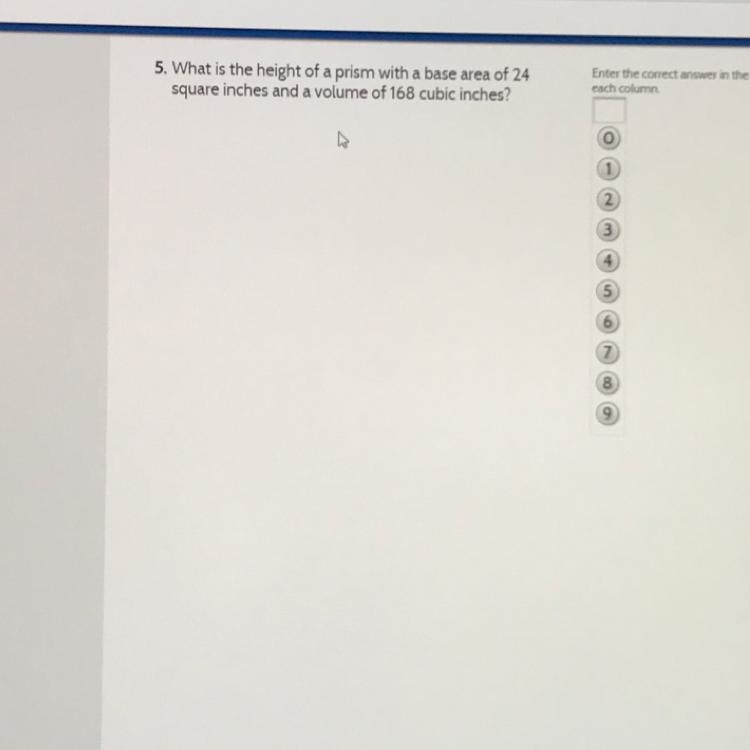 What is the height of a prism with a base area of 24 in.² and a volume of 68 in.³-example-1