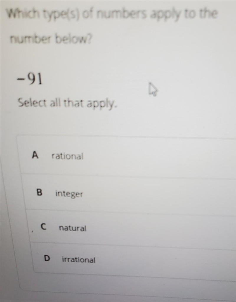 What type of number is -91 please help....thank you​-example-1