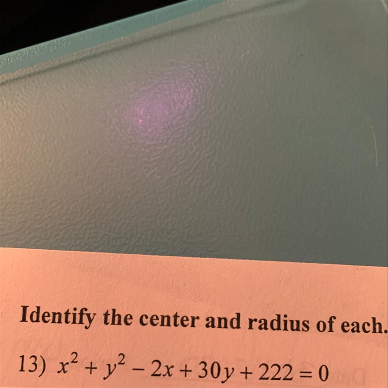 Identify the center and radius-example-1