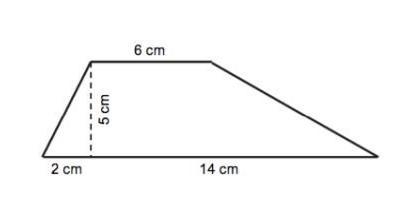 Find the area of the trapezoid by decomposing it into other shapes. A) 48 cm2 B) 55 cm-example-1