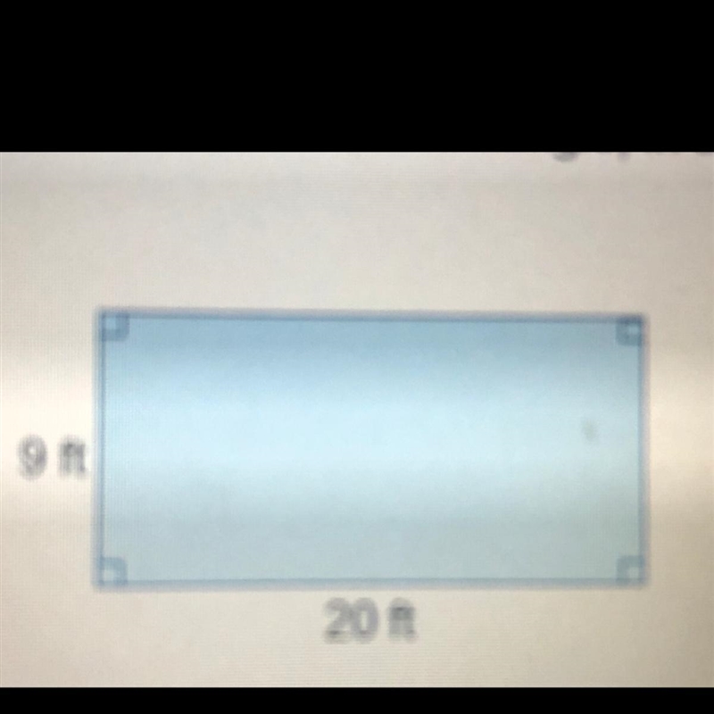 What is the area of the rectangle, in square feet? 29 58 120 180-example-1