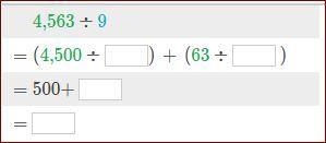 PLZ HELP ME 100 POINTS Complete the equations to solve 4,563÷94-example-1