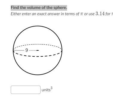 Find the volume of the sphere please help asap i dont know how to do it-example-1