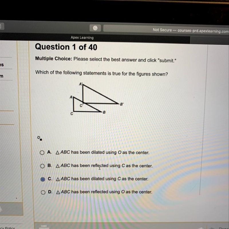 PLEASE HELP!! Which of the following statements is true for the figures shown? B O-example-1