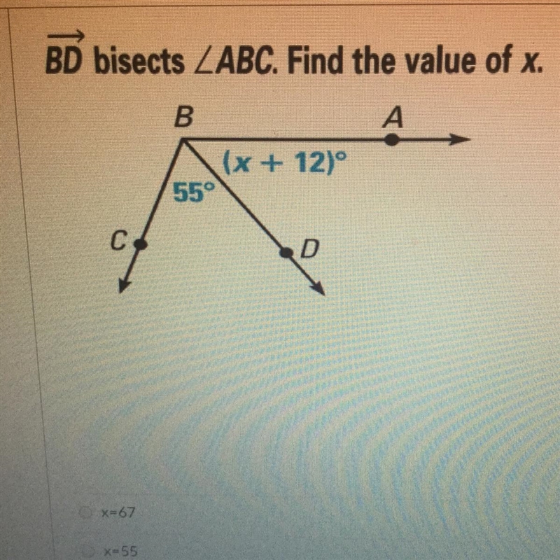 Answer choices are 67, 55, 43, and 12-example-1