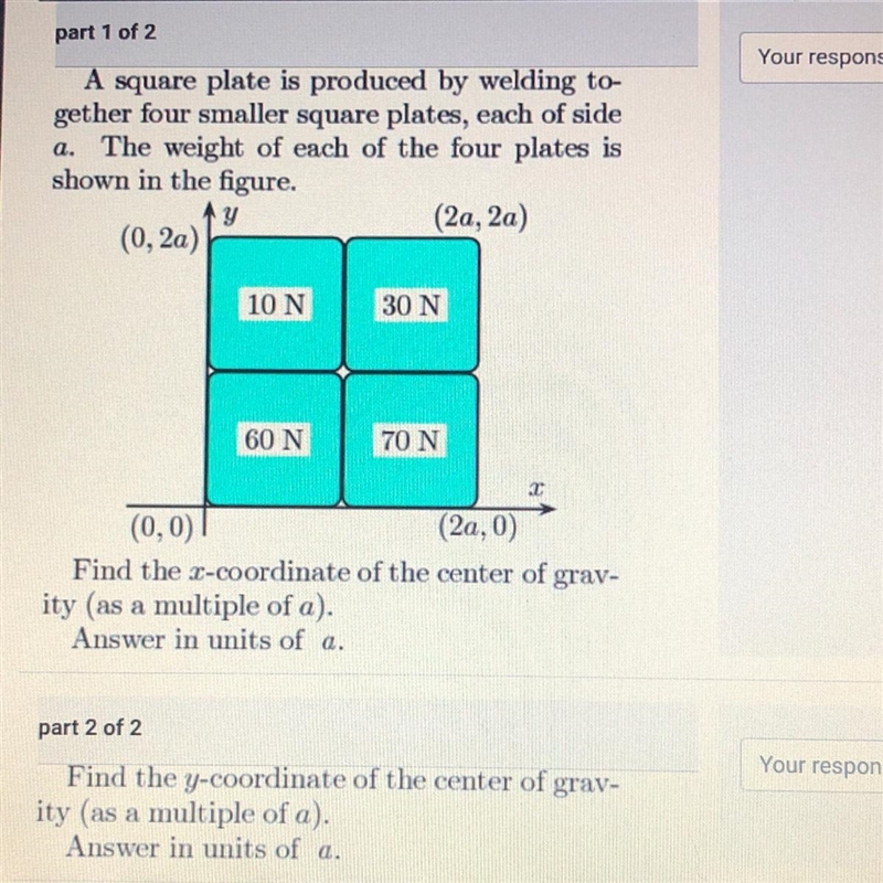 Part 1 of 2 A square plate is produced by welding to- gether four smaller square plates-example-1