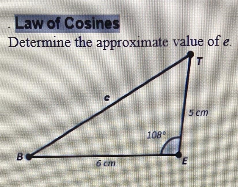 What is the approximate value of letter e? A) 6.8cm B) 7.8cm C) 7.3cm D) 8.9cm-example-1