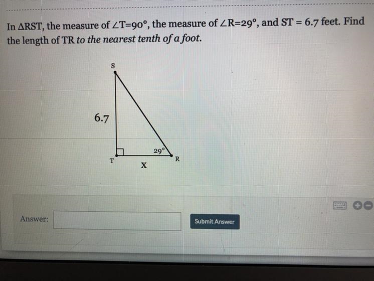 Can anyone help with this using soh cah toa and rounding the answer to the nearest-example-1