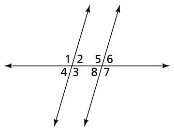 Which of the following are alternate interior angles? Select all that apply. A. ∠5 and-example-1