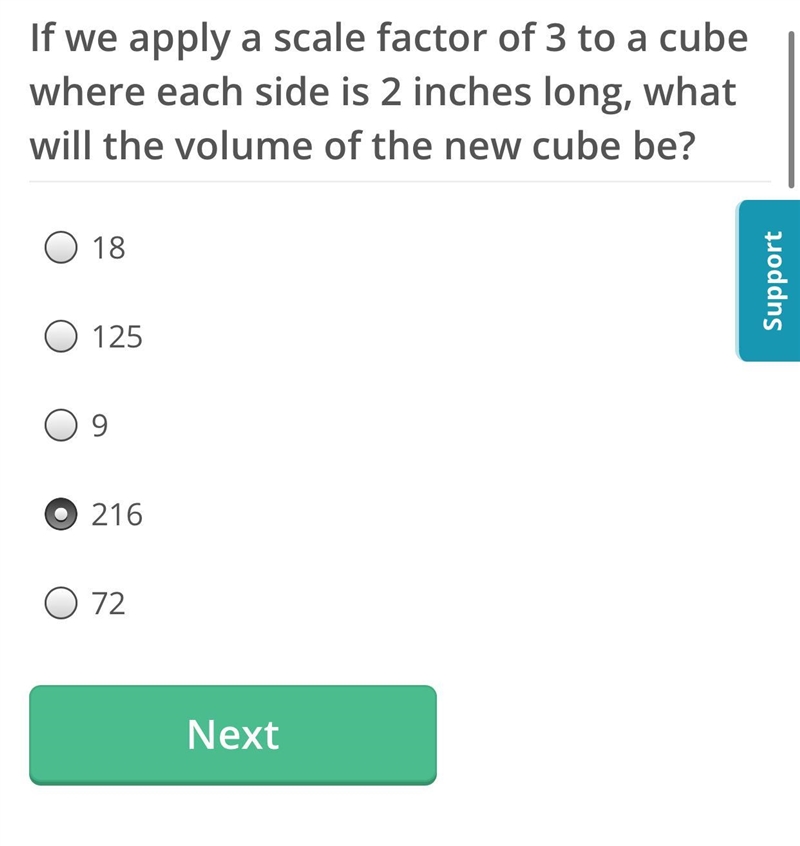 If we apply a scale factor of 3 to a cube where each side is 2 inches long, what will-example-1