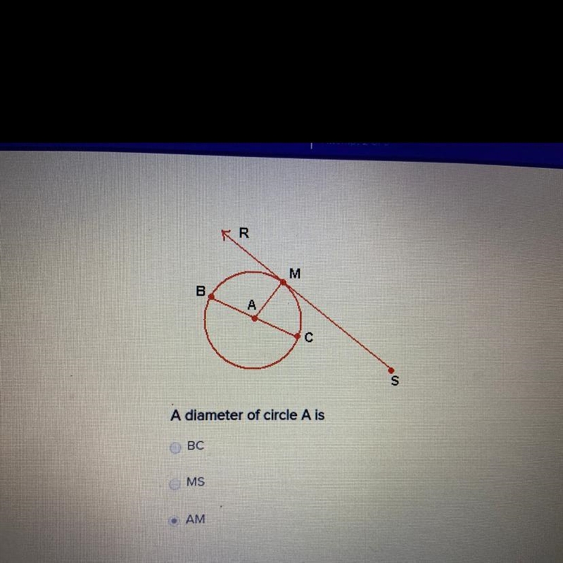 A diameter of circle A is-example-1