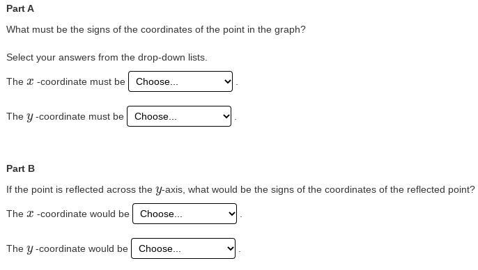 For part A and B, the options are positive and negative.-example-2