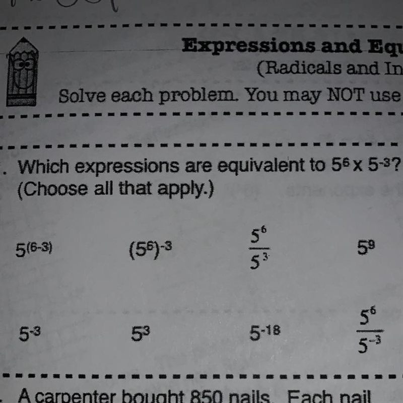 Which expressions are equivalent-example-1