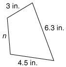 The perimeter of the following figure is 18.6 inches. What is the length of n?-example-1