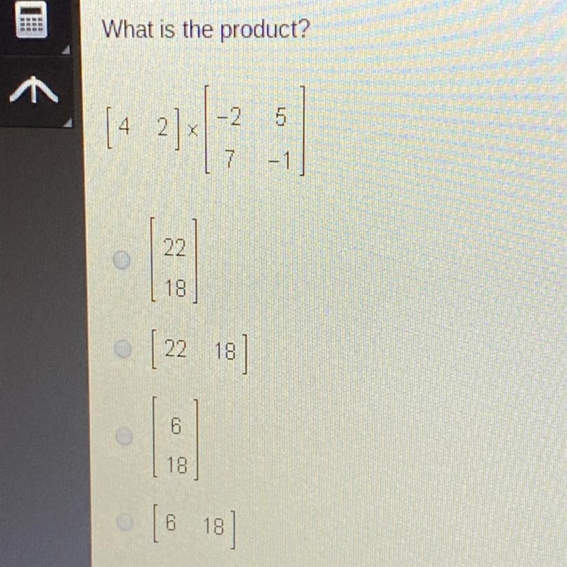 What is the product? [ 4 2] x [ -2 5 7 -1-example-1