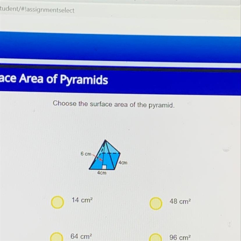 Choose the surface area of the pyramid-example-1