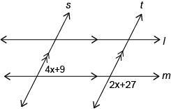 Find x in the given figure. answers : Question 7 options: 24 9 18 144-example-1