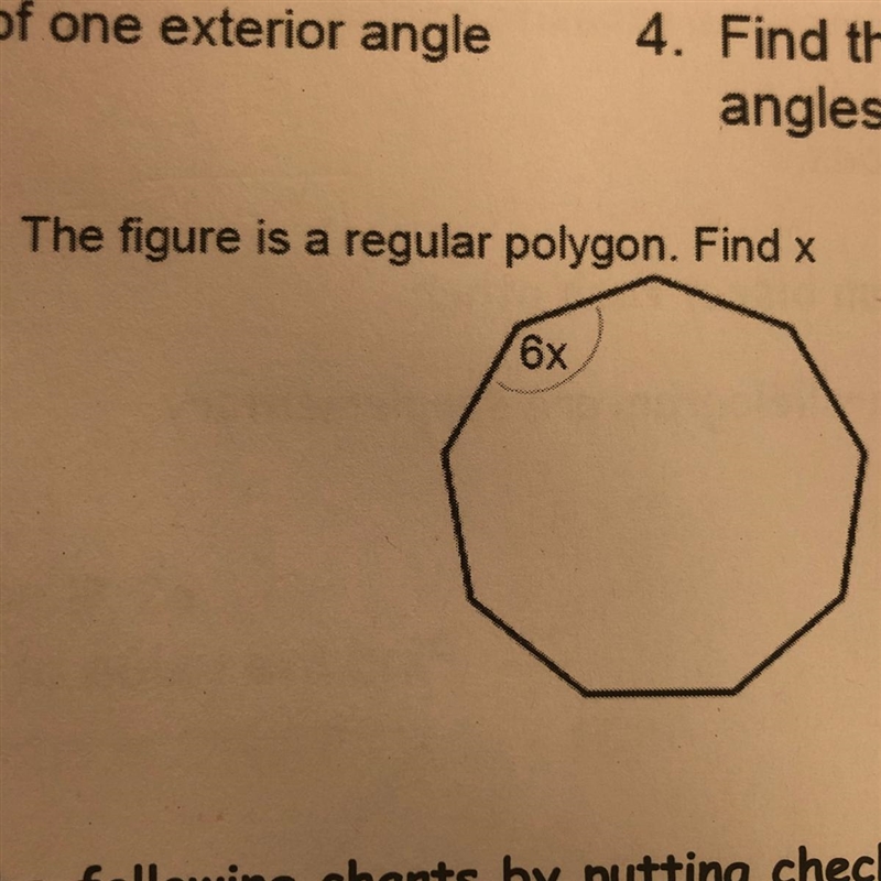 5. The figure is a regular polygon. Find x-example-1