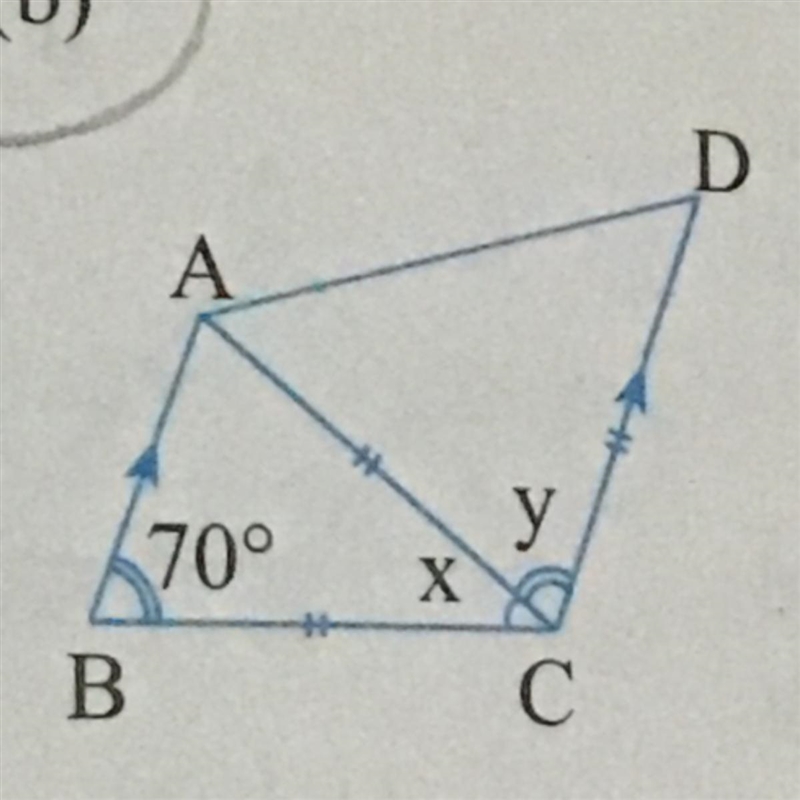 From the given figure find the value of x and y-example-1