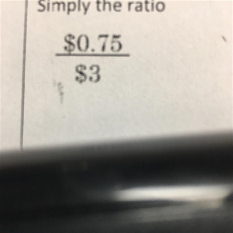 Simply the ratio $0.75/$3-example-1