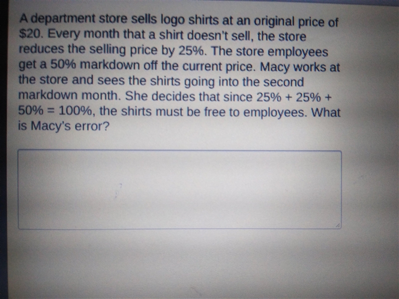 A department store sells logo shirts at an original price of $20.-example-1