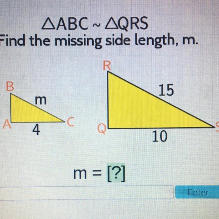 Find the missing side length, m.-example-1