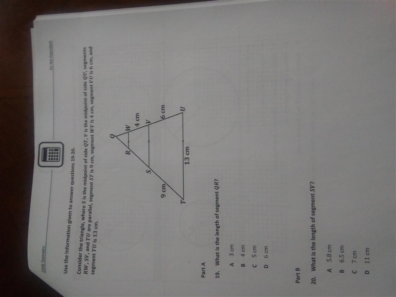 This is a 2 part question. Need help with both questions please! Use the triangle-example-1