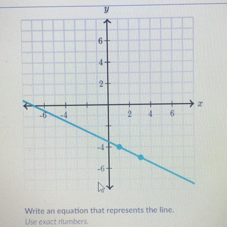 Write an equation that represents the line-example-1