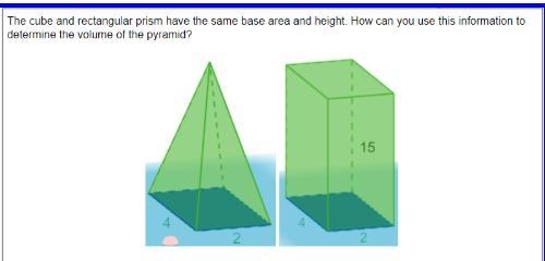 the cube and rectangular prism have the same base area and height. how can you use-example-1