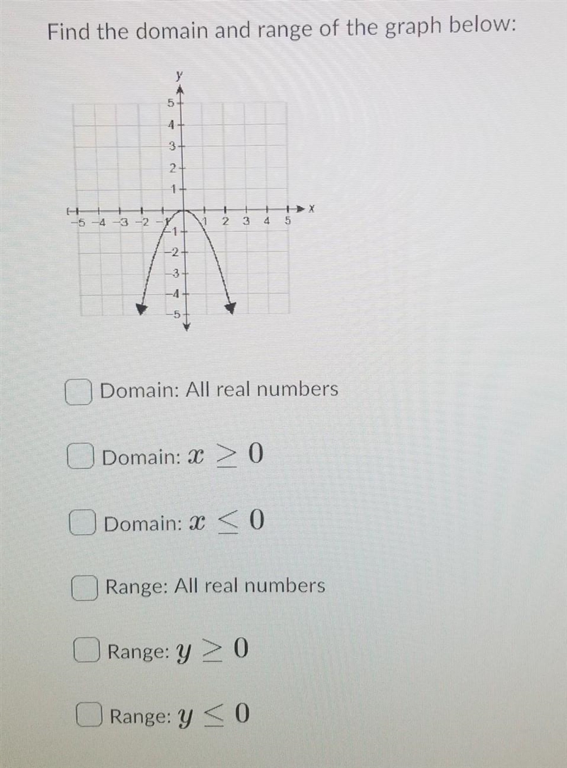 Domain: All real numbers Domain: 3 > 0 Domain: X < 0 Range: All real numbers-example-1