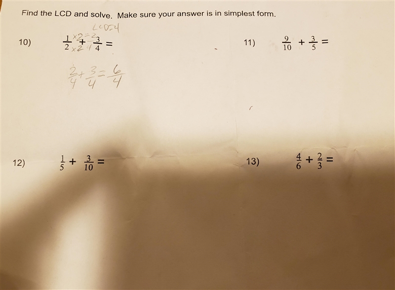 Find the LCD and solve then break the answers down to simplest form. Please help. Homework-example-1