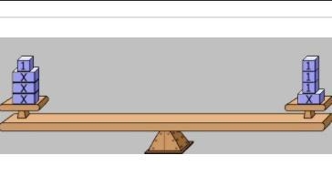 The balanced scale represents the equation: 3x + 1 = x + 3 If one x block is subtracted-example-1