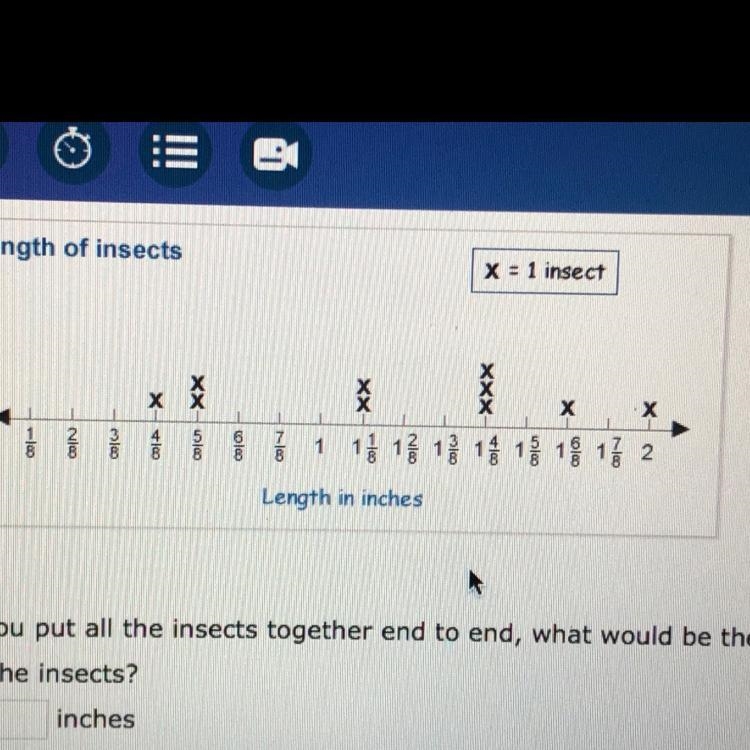 If you put all the insects together end to end, what would be the total length of-example-1