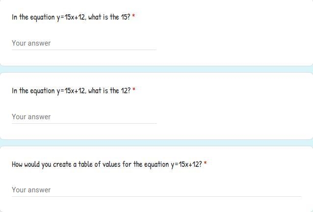 !!!!HELP PLS!!!! 19 POINTS In equation y=15x+12, what is the 15? * In equation y=15x-example-1