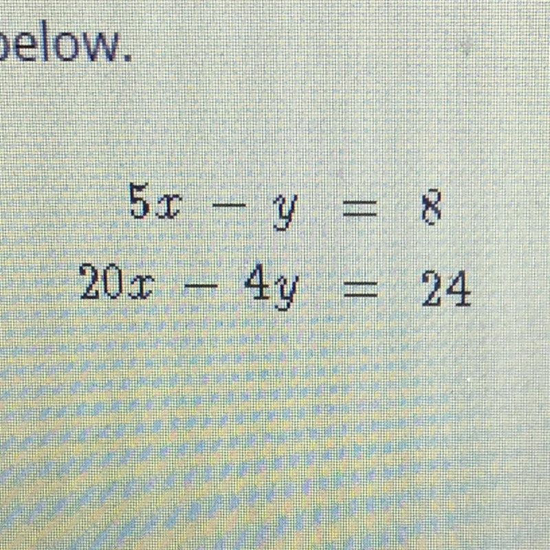 Describe the solution to the system of equations below. HALP-example-1