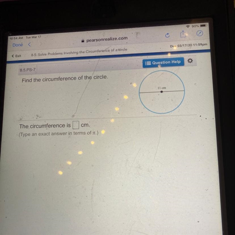 Find the circumference of the circle-example-1