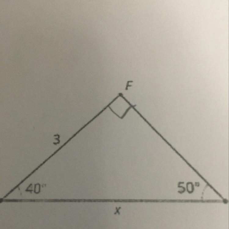 How do I find side length x and would I use sin cos or tan-example-1