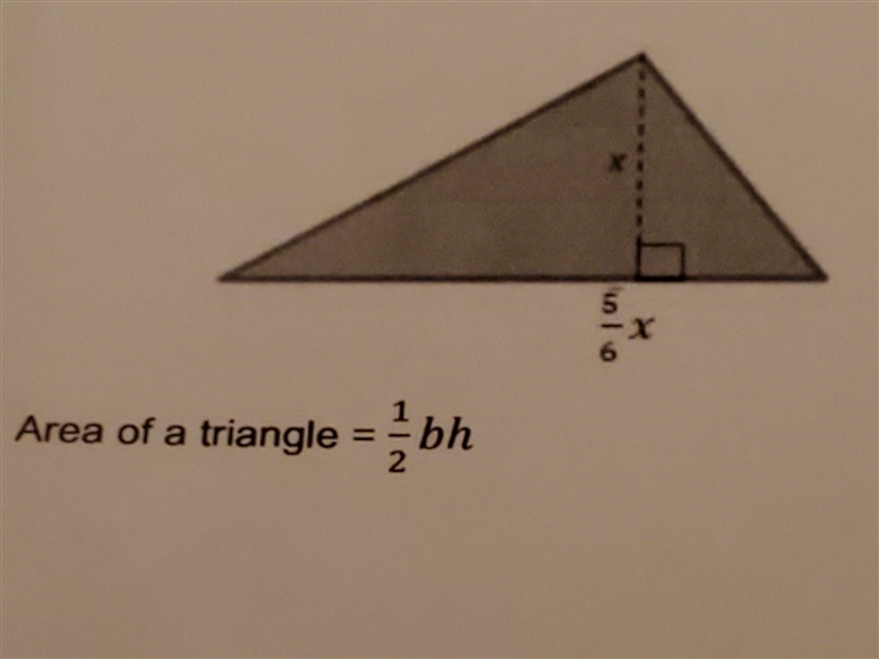 Find the area of the triangle below. Show as much work as possible.-example-1