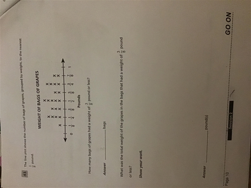 How many bags of grapes had a weight of 3/8 pounds or less? What was the total weight-example-1