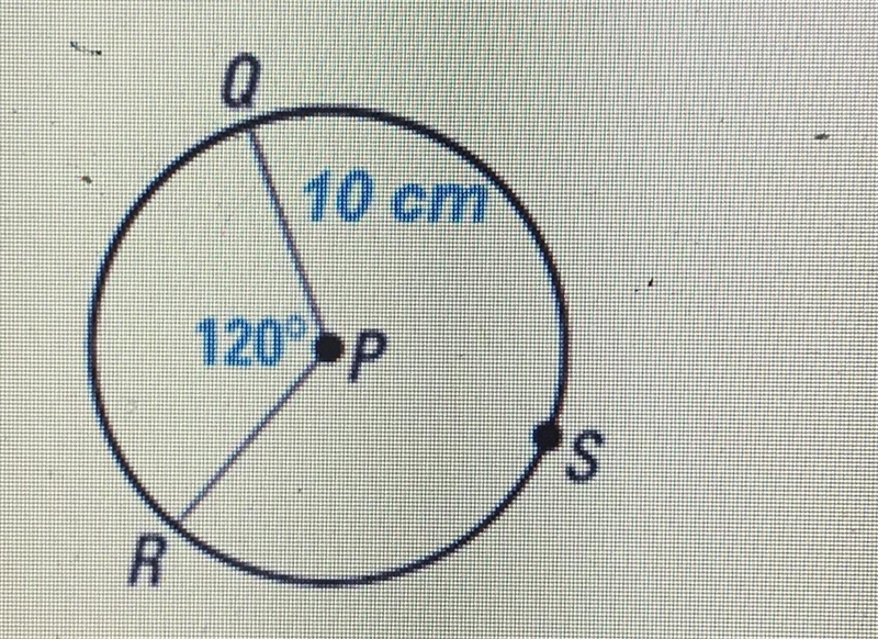 What is the length of arc QR? A. 1/3 π B. 10/3 π C. 5/3 π D. 20/3 π-example-1