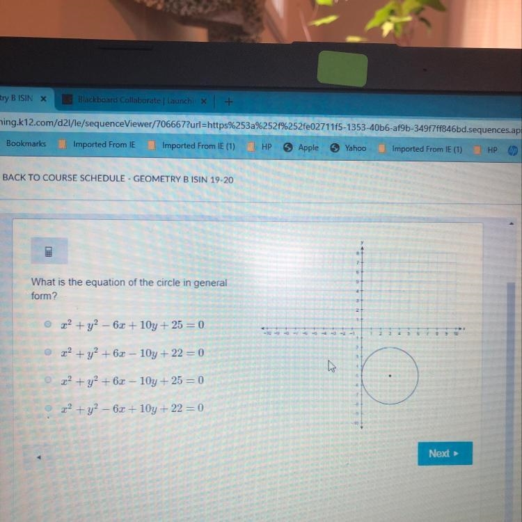 What is the equation of the circle in general form-example-1