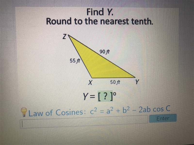 Find Y. Please help Round to the nearest tenth.-example-1