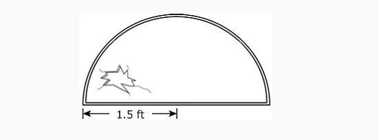 Eliot needs to replace a window that is in the shape of a semicircle. What is the-example-1