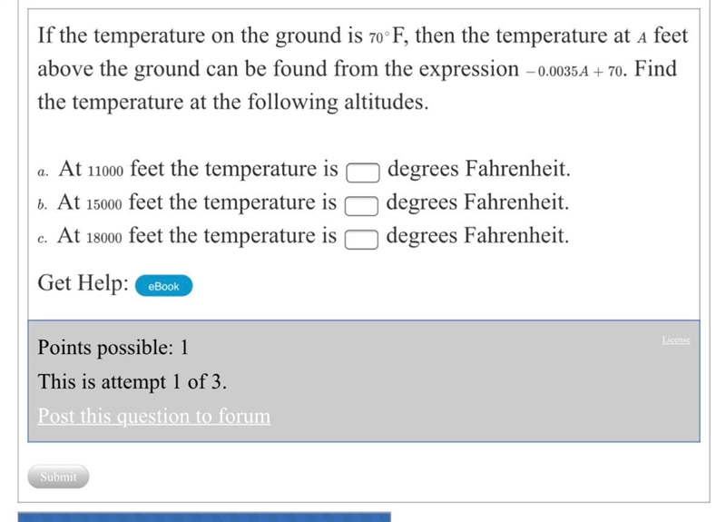 If the temperature on the ground is 70 F then-example-1