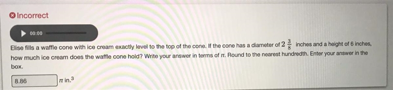 Need help plz!!! What is the correct answer in terms of pi-example-1