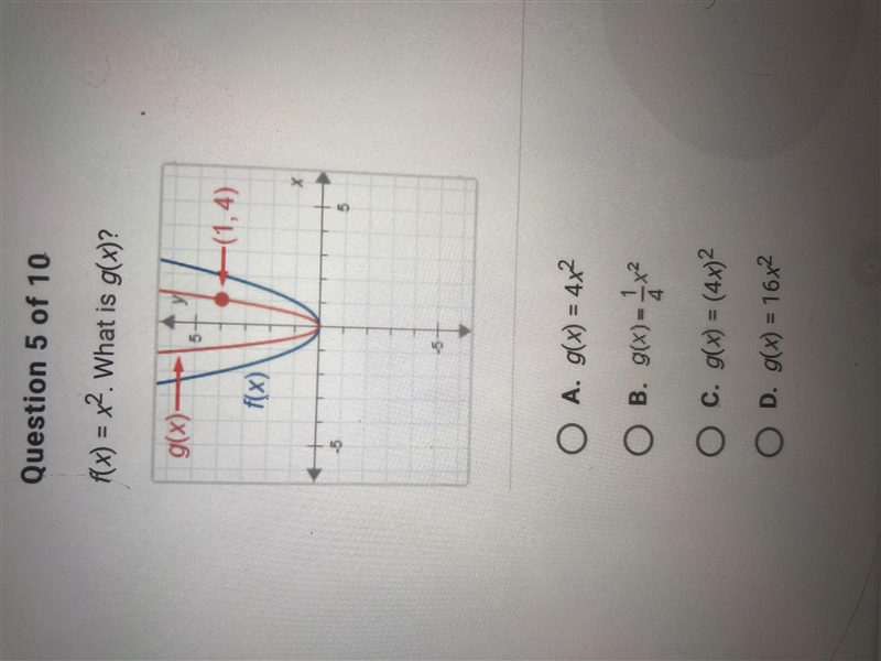 URGENT !!! f(x) = x^2. what is g(x)?-example-1