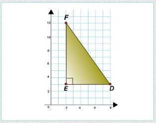 The image shows a right triangle in the coordinate plane. What is the measure of segment-example-1