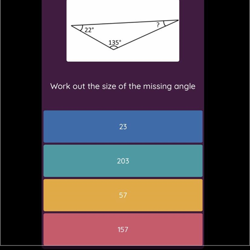 What’s the size of the missing angle-example-1